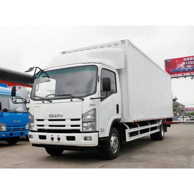 Лидер продаж грузовой автомобиль среднего размера ISUZU мощный дизельный двигатель 4x2 тип привода грузовики с фургоном NPR