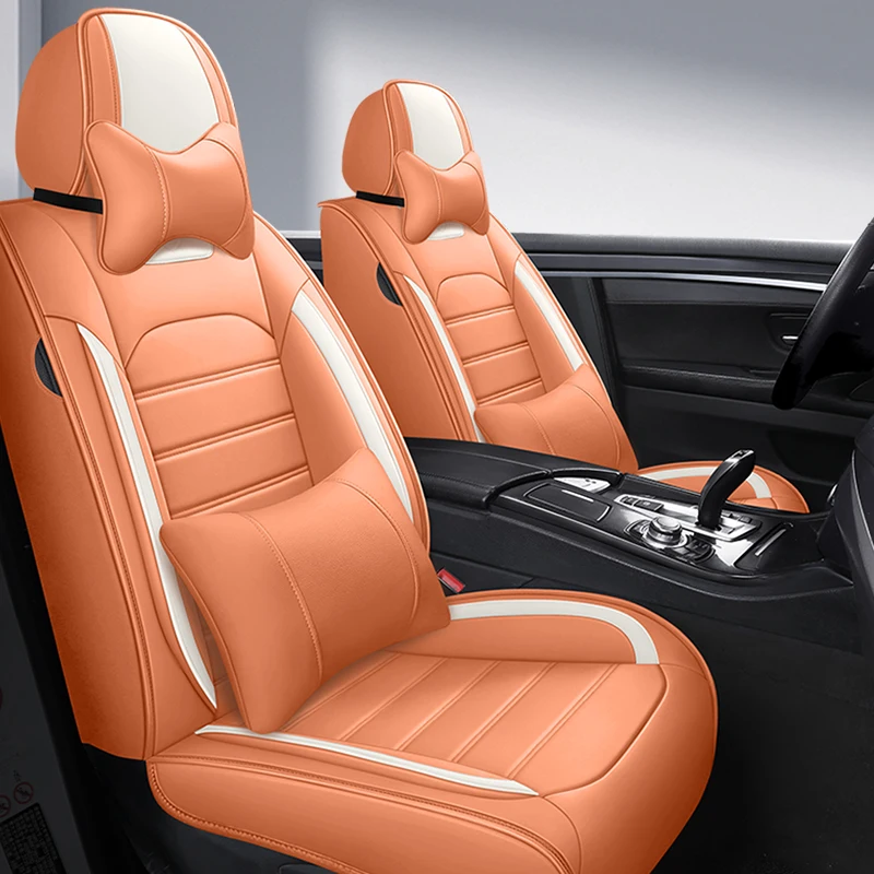 Full Coverage Faux Leather Car Seat Covers Universal Fit for Most Cars,Trucks,Sedans and SUVs with Waterproof Leatherette in