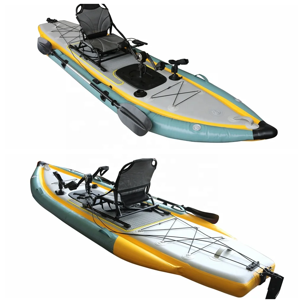 OEM Inflatable Fishing Pedal Kayak Boat with Seat PVC Hull Material for Kayak Fishing