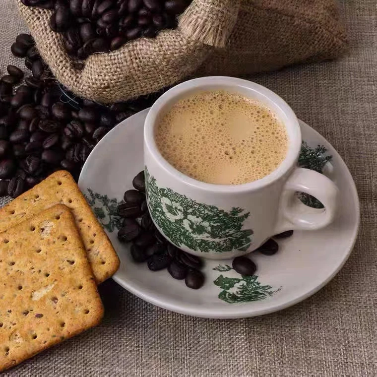 Pottery Drinkware Porcelain Coffee Cup Saucer Turkish Afternoon Tea Cups Vintage Flower Ceramic Mug Ice Cream Cup and Saucer Set