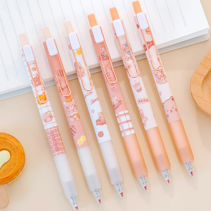 Cute Bear Gel Pen Animal Pen For School Writing Cute Neutral Pen Office Supplies Kids Stationery Gift