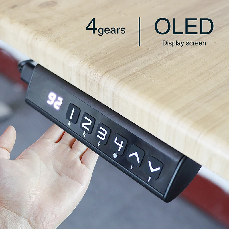 New Single Motor Height Adjustable Electric Standing Desk Sit Stand Table With Splice Board With Keyboard Tray