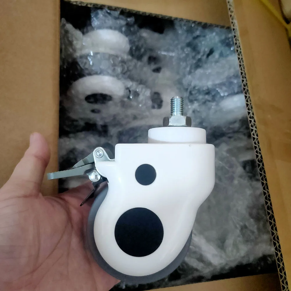 Hospital bed parts 125mm 5inch screwing swivel caster locking thread stem medical caster with brake