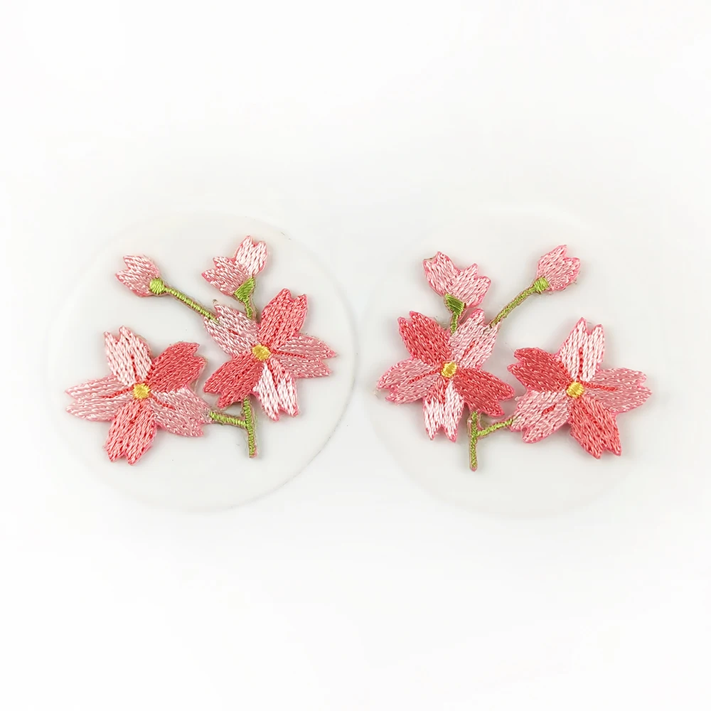 Deepeel ZK542 Cloth Affixed  Sakura Embroidery Jacket Skirt Decoration Flowers Embroidered Patch