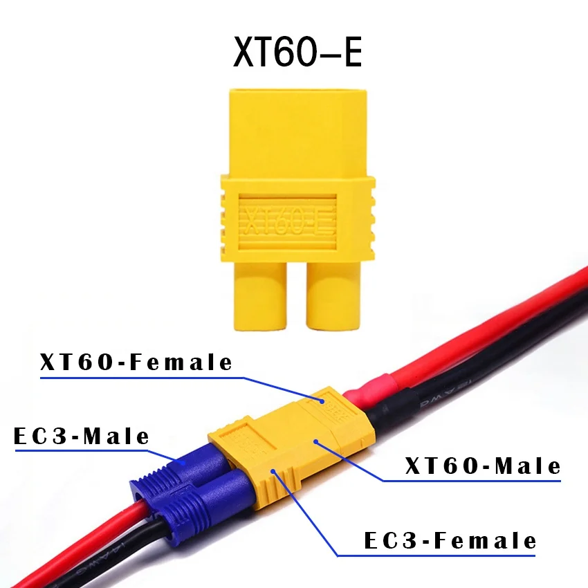 Original Amass Male XT60-E XT60 To Female EC3 Integrated design Connector Adapter