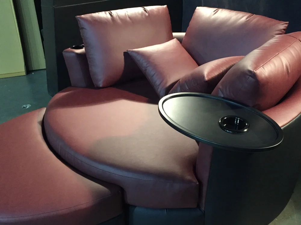 Luxury Modern Genuine Design Home Used Living Room Sofa Cinema VIP Double Seat Love  Sofa With Table