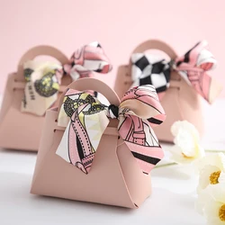 Leather Wedding Favors Candy Portable Bag Christmas Candy Gift Small Bags Basket Jewelry Packaging Boxes Baby Shower