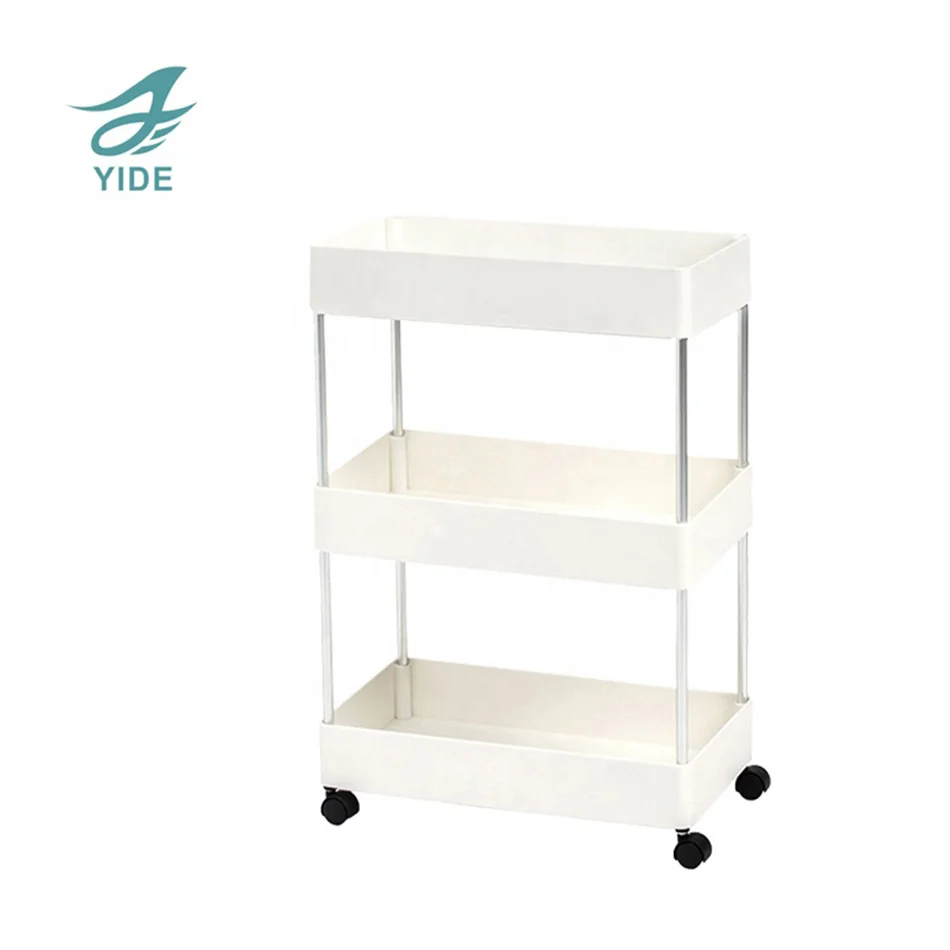 YIDE Rolling Shelves Service Cart Mesh Basket Kitchen Bathroom Kitchen Trolley Storage
