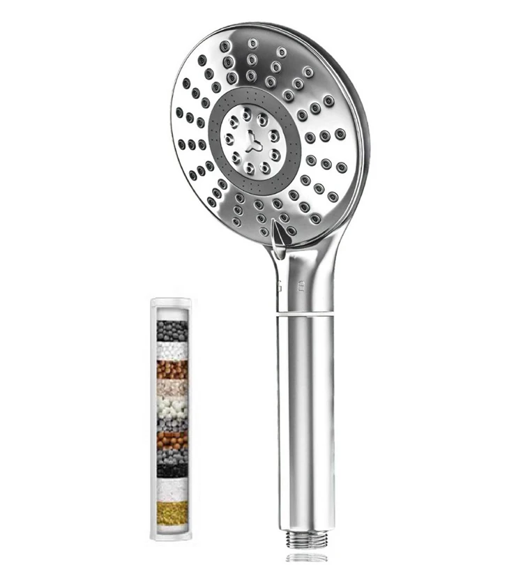 Purifying Mineral Shower Head Kdf Filters 15 Activated Carbon Fiber Stainless Steel Ionic Filter Hand Shower Head for Hard Water
