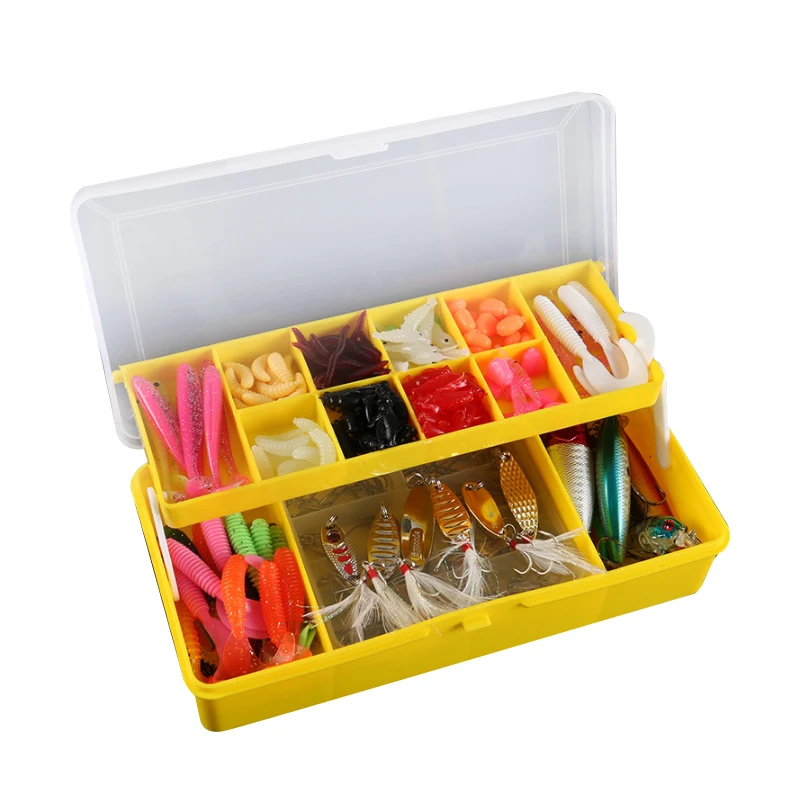 308pcs China supplier Freshwater Saltwater Fishing Bait Set Plastic Box Set Fishing Lures Tackle