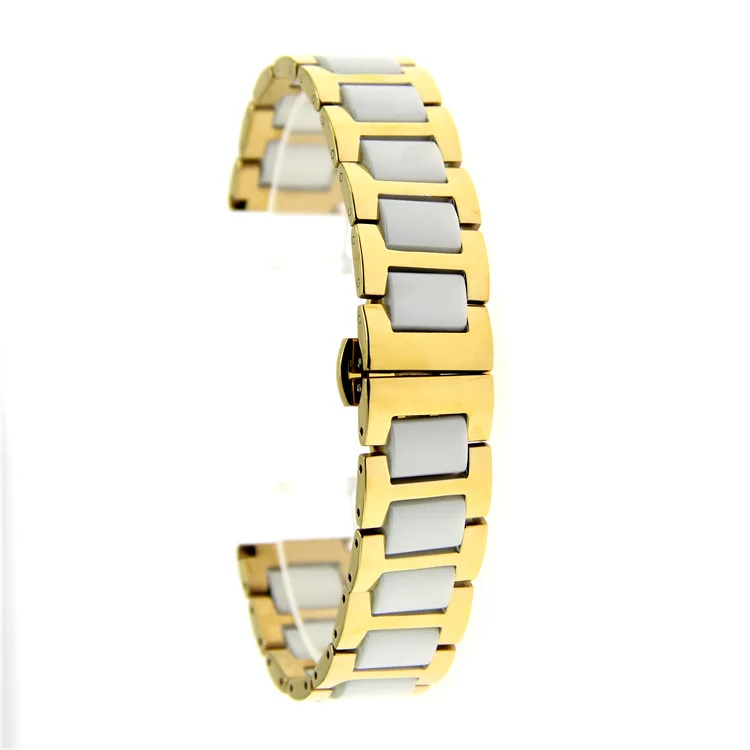 14mm 16mm 18mm 20mm 22mm Quick Release Butterfly Buckle Deployment Clasp Stainless Steel Ceramic Bracelet Watch Strap Band