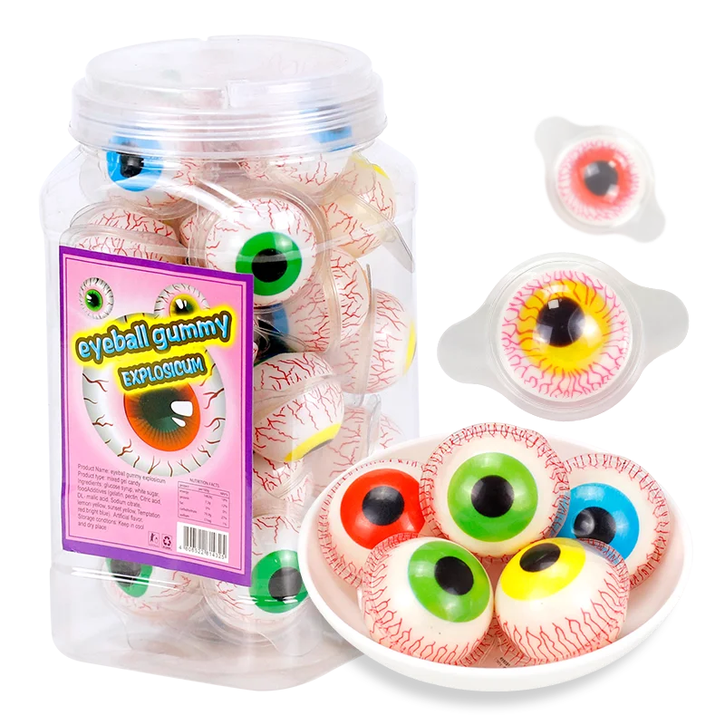 Manufacturers Halloween Horror Style 22G Funny Sugar Fruity Flavours Eye Ball Gummy Candy