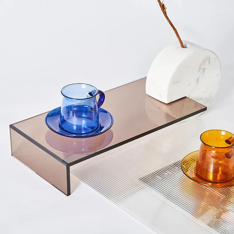 Modern creative simple marble acrylic tray floral ornaments living room study coffee table desk decoration