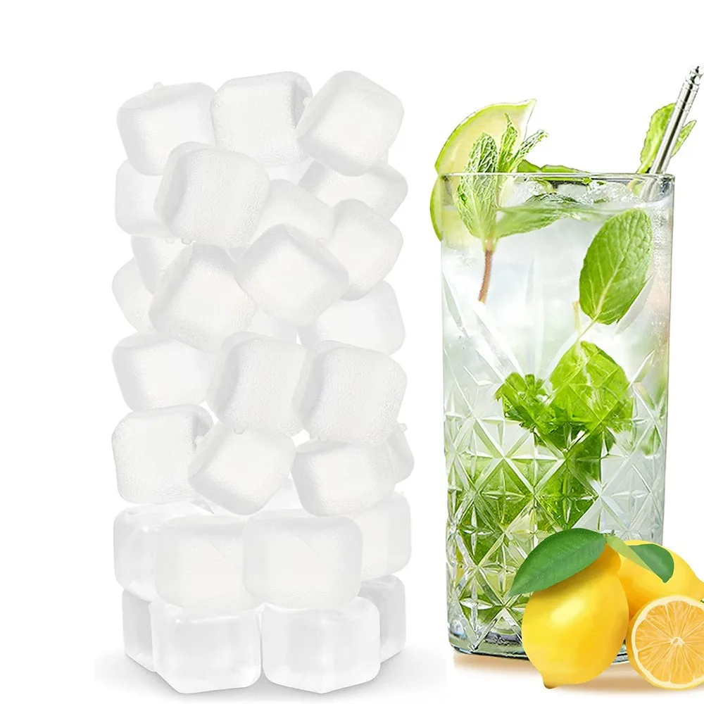 Colorful Refreezable Reusable Plastic Ice Cubes for drinks Whiskey Vodka or Coffee