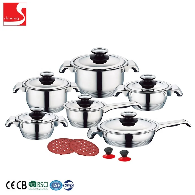 SY-Kitchenware south korea style stainless steel cookware set pot and pan set