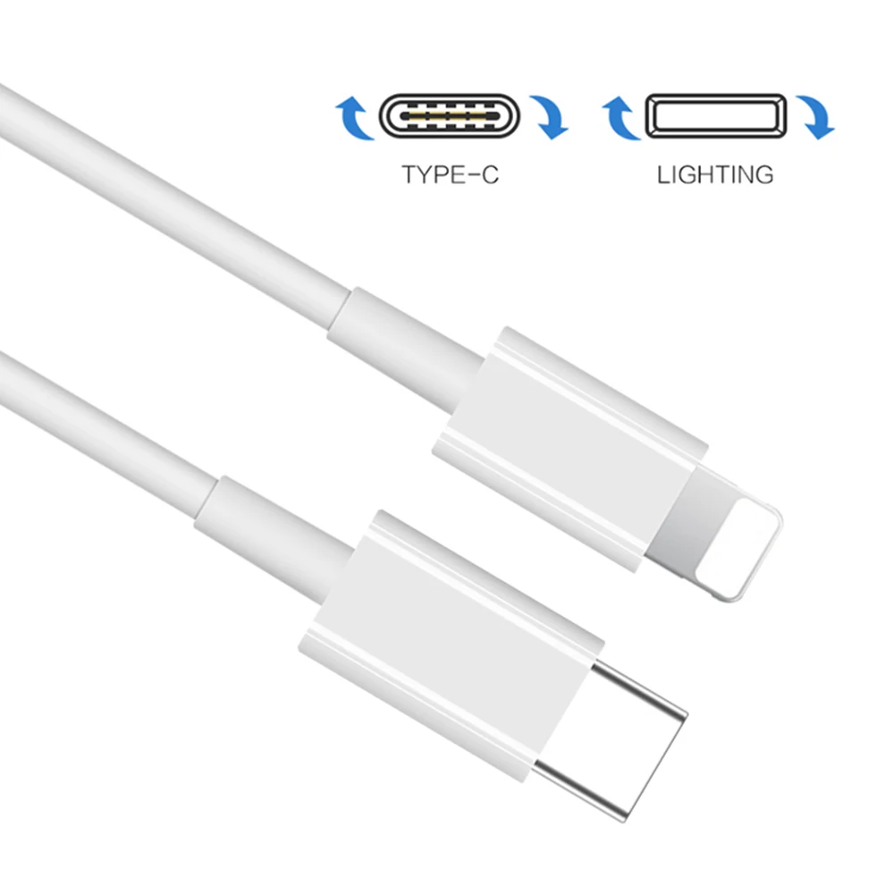  Оптовая продажа 3 фута Премиум PD кабель 20 Вт 18 USB C для освещения передачи данных Быстрая зарядка 2 м iPhone 12 зарядное устройство Тип