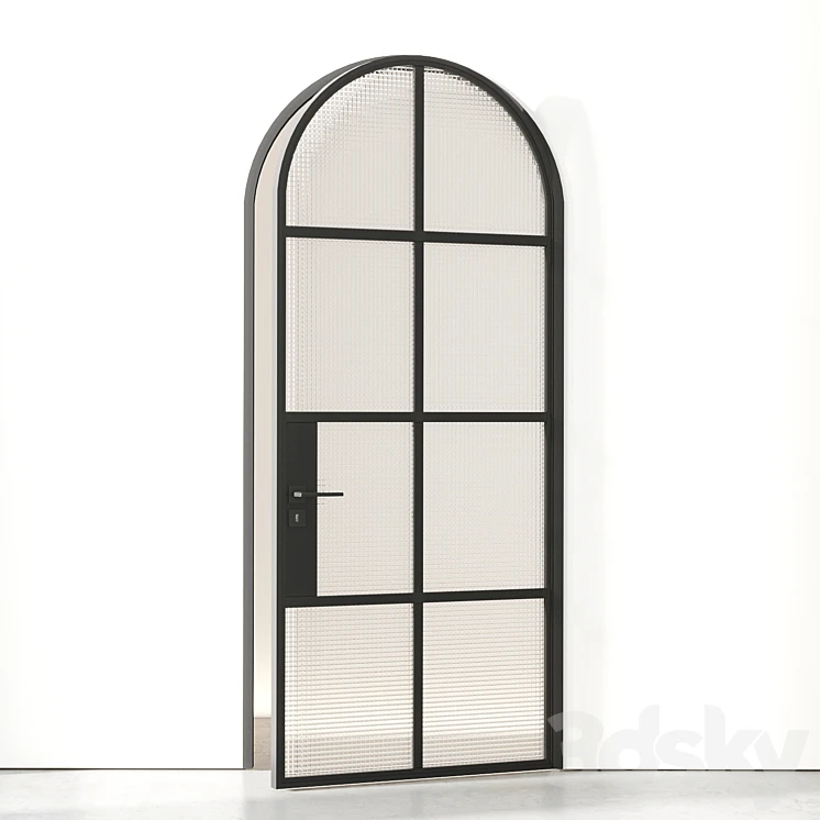 Modern Designs Customized Interior Iron Glass Door Double Tempered Glass: Arched + Lattice
