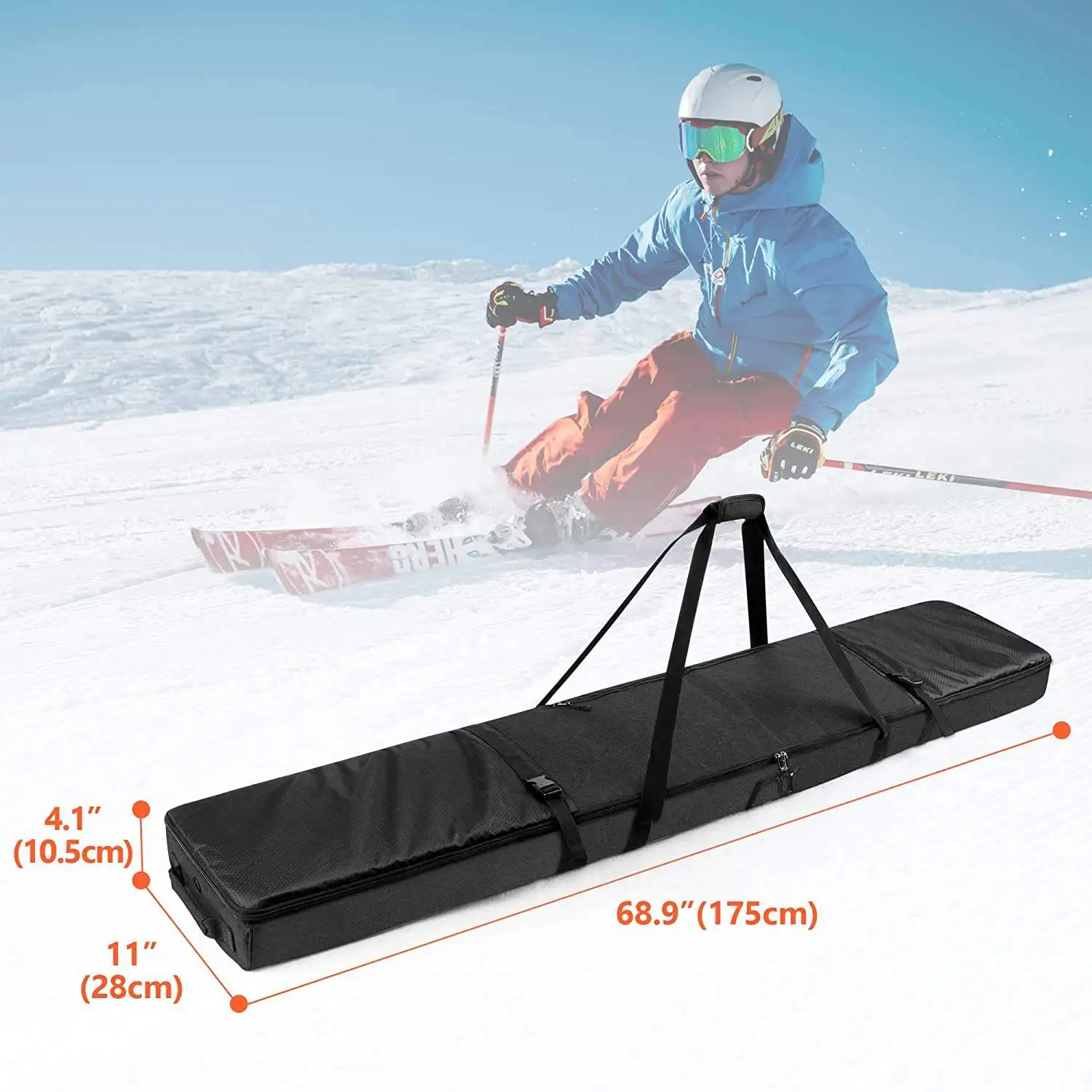Custom Logo 600D Waterproof Snowboard Bags Large Capacity Totebags Ski Pole Storage Bags Outdoor Sport Tote Ski Travel Bags
