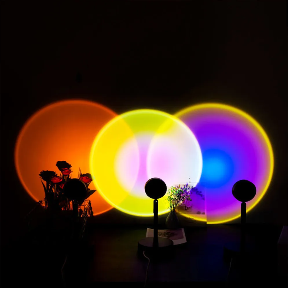 
Bedroom selfie art projection lamp creative background decoration rainbow sunset balcony lamp 
