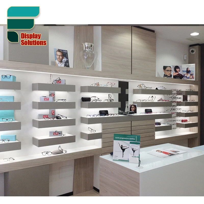 Optical Shop Furniture Modern Wooden Style Design Sunglasses Kiosk Display Optical Shop Display Advantage