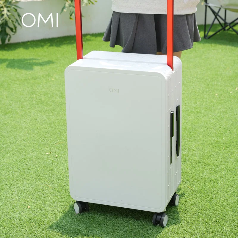 High quality Fashion Wide Trolley handle Spinner Luggage TSA Lock customize men suitcase large capacity carry-ons whiter suitcas