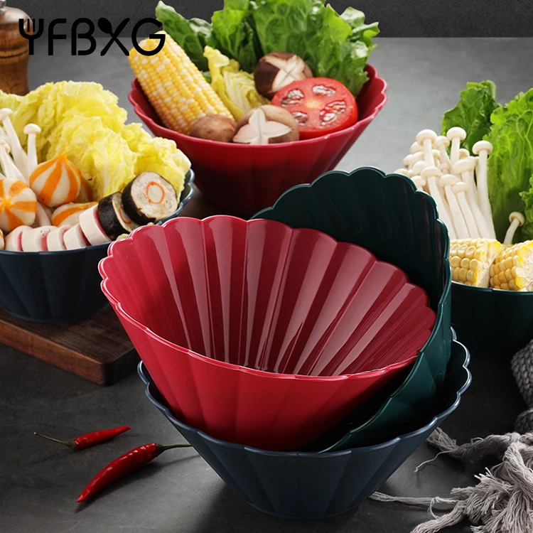 Custom wholesale PP food preparation basin salad mixing containers bowls set plastic catering