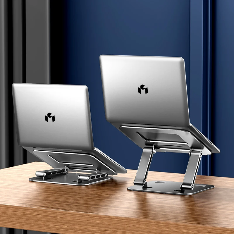 Factory wholesale silver portable adjustable foldable laptop holder aluminium ergonomic laptop stand for desk