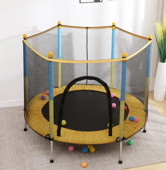 55 inch yellow indoor children special circle round special mini trampoline rebounder bungee trampoline jumping  for park