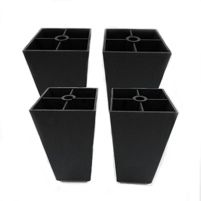 Manufacturers Wholesale 15mm High  Cheap Furniture Plastic Legs Black Trapezoidal Decorative Plastic Sofa Leg