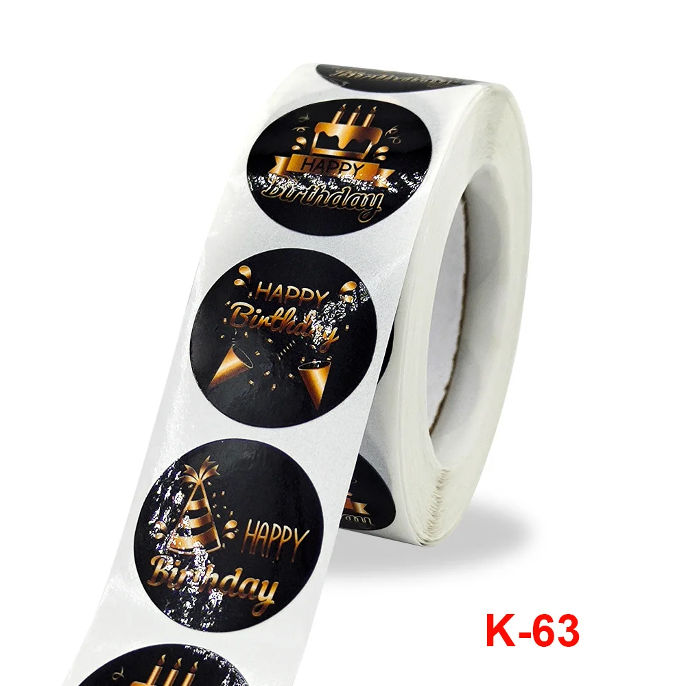 2 5 см 500 шт./рулон оптовая продажа дизайнерские водонепроницаемые круглые наклейки рулон этикеток заводской логотип наклейка на день рождения