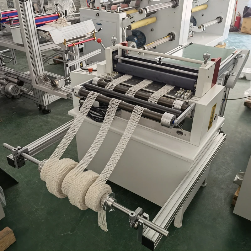 Food Industrial Use cotton netting and Polyester Material elastic Netting cutting machine