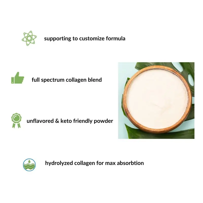OEM Supply Unflavored Fish Collagen Peptides Powder with Hyaluronic Acid Collagen Peptides