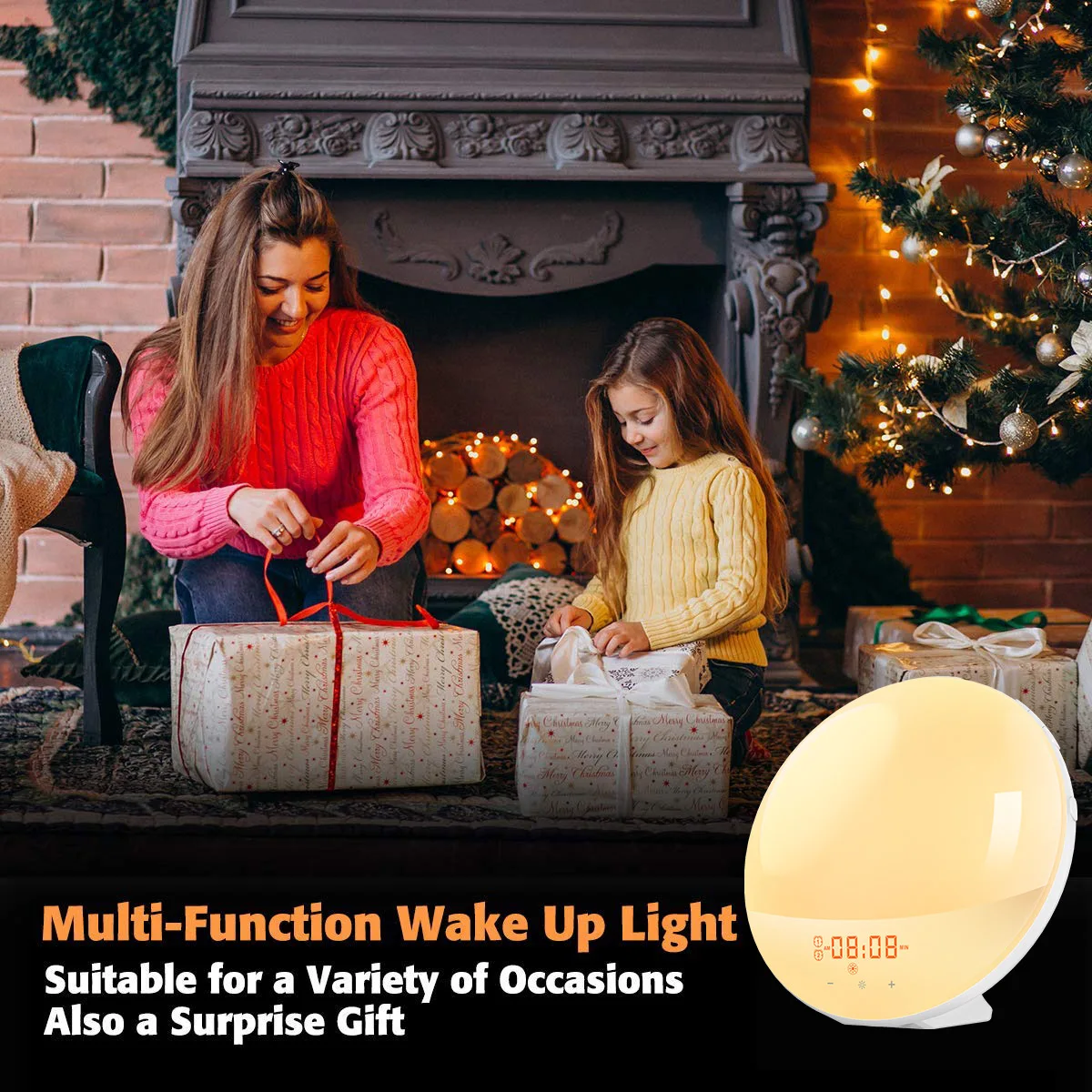 Night Alarm Wake Up Table Wake-Up Light Sunset Simulation Led Clock Wakeup Function Smart Digital Sunrise Light