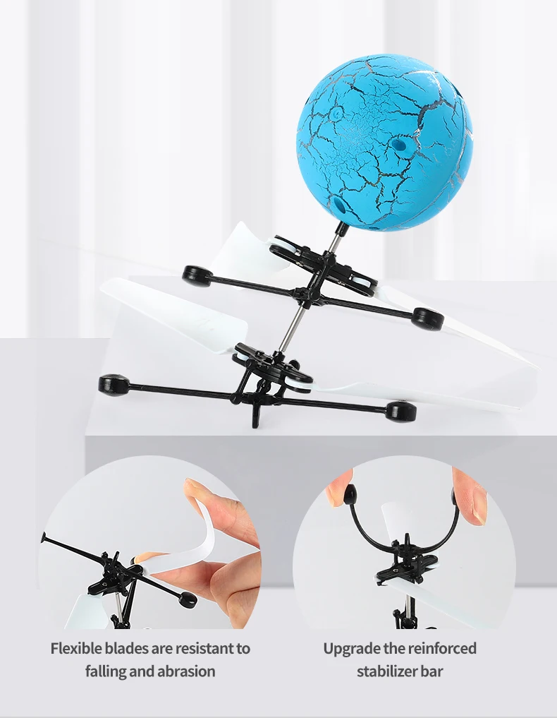 LONGXI Flying toys remote IR LED hand control ball toys Gesture sensor flying drone machine infrared helicopter toys for kid