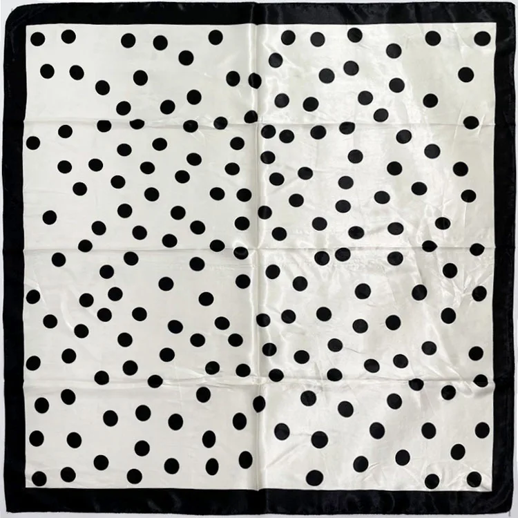 New polka dot printed scarf ladies 100% polyester satin square scarf