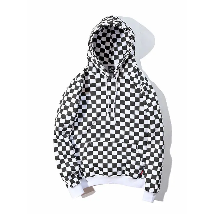 2022 Latest Design Mens Designer Brand Famous Clothing Pull A Capuche Plaid High Fashion Plaid Sublimation Hoodie