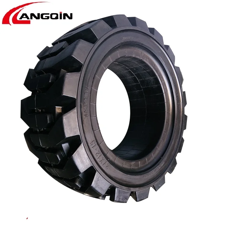 LANGQIN brand 27x12-15 construction machinery available loader solid tire wear-resistant explosion-proof free inflation