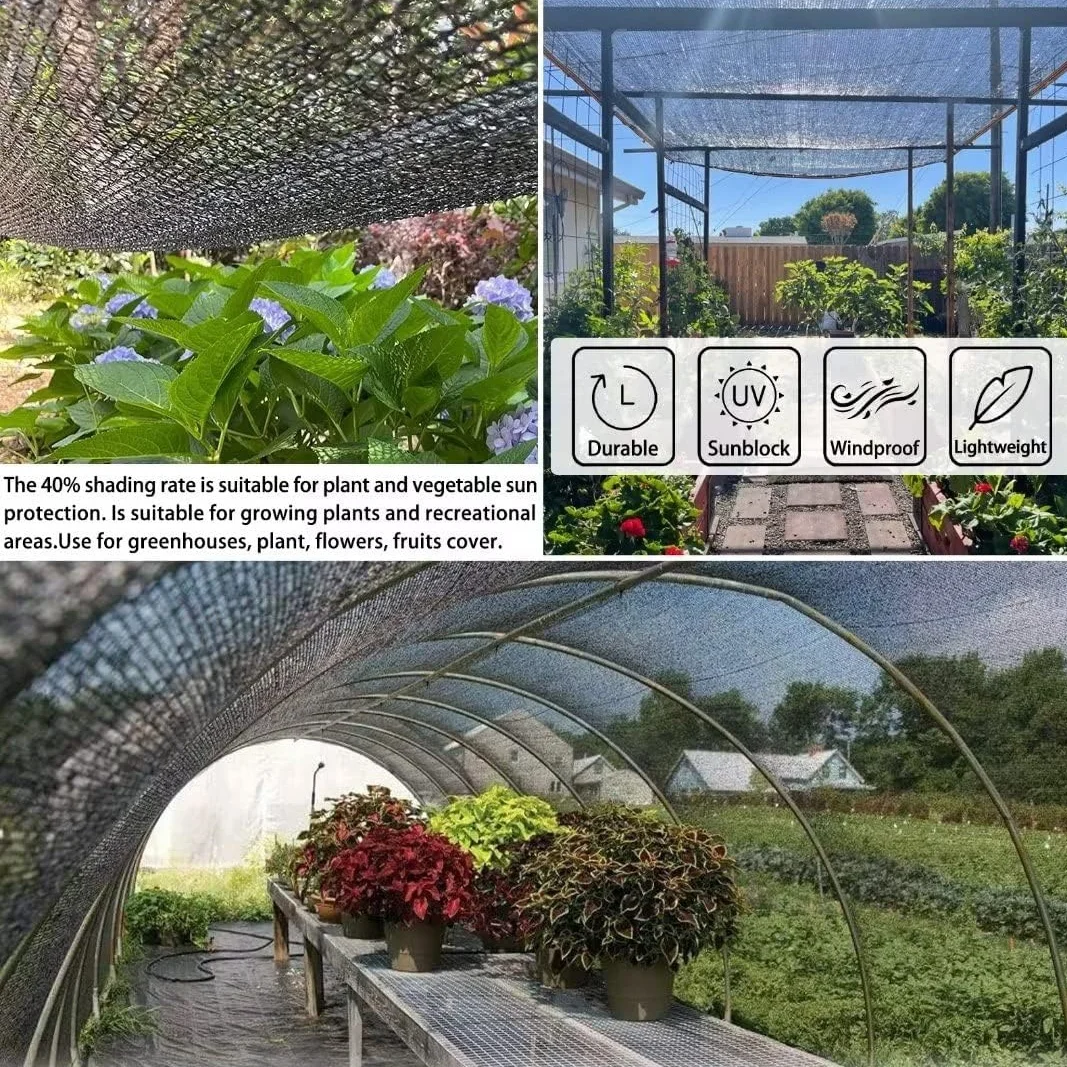 Shade Fabric Sun Shade Netting Privacy Screen with Reinforced Grommets for Greenhouse, Patio, Privacy Screening, Wind Break,