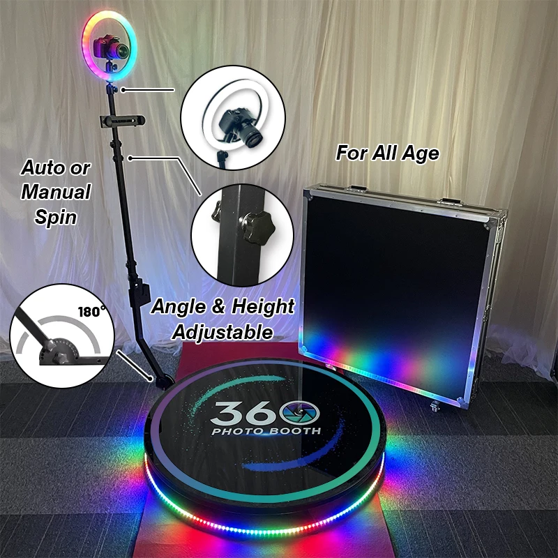 360 spin video booth cheapest 370 350 photo booth 360 con aro led cuadrado new trendy 360 video booth for events or rentals wit