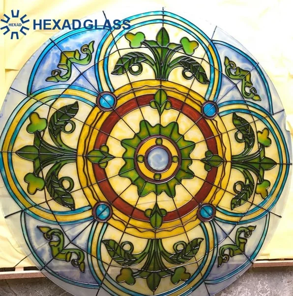 China Tiffany Style Design Customized Cathedral Stained Art Glass For Church Door Or Window