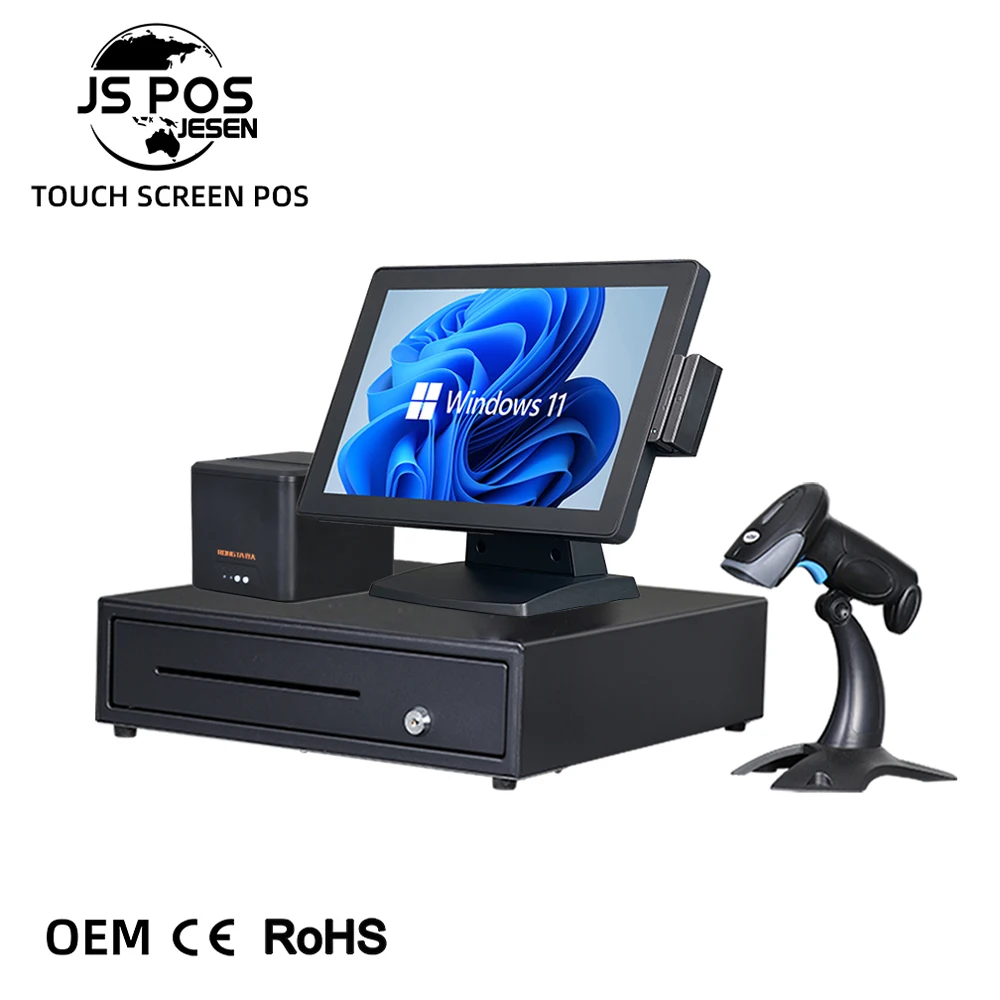 Cashier Register with Touch Screen 15 inch Custom Screen 9.7 inch/10.1inch Windows Pro 10, WiFi Module for Retail and Restaurant