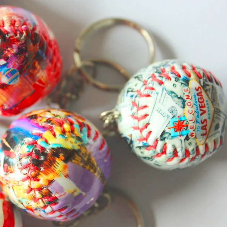 wholesales custom promotional pendant sports souvenir simulation baseball keychain