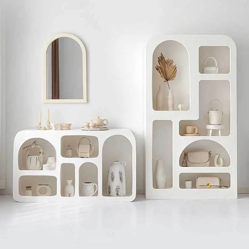 MDF Wood Cabinet Bedroom Corner Floor Storage BookShelf Bedroom White Wood Furniture Living Room Cabinets