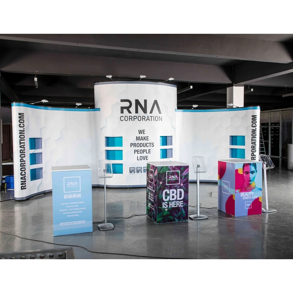 Tianyu Custom Aluminum Frame Pvc Magnetic Backdrop Exhibition Stand Curved Pop Up Trade Show Display