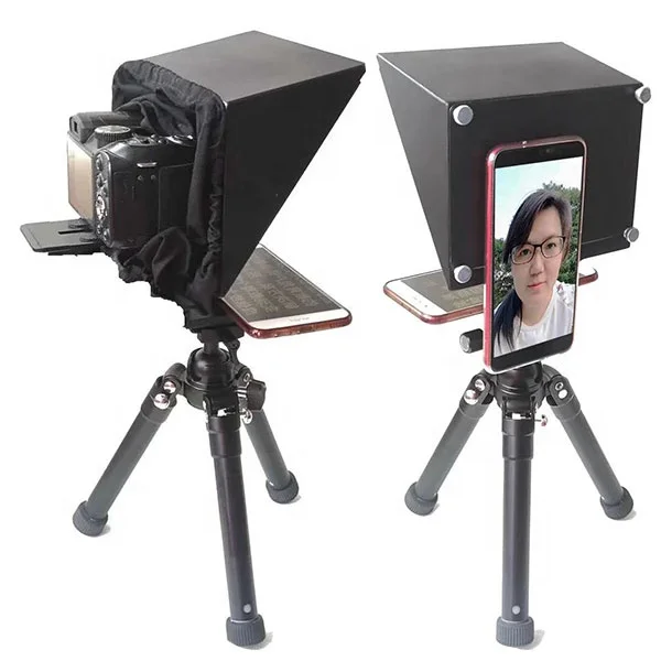 
NEW DESIGN 5 inch smartphone teleprompter for phone and DSLR camera dual shooting with remoter 