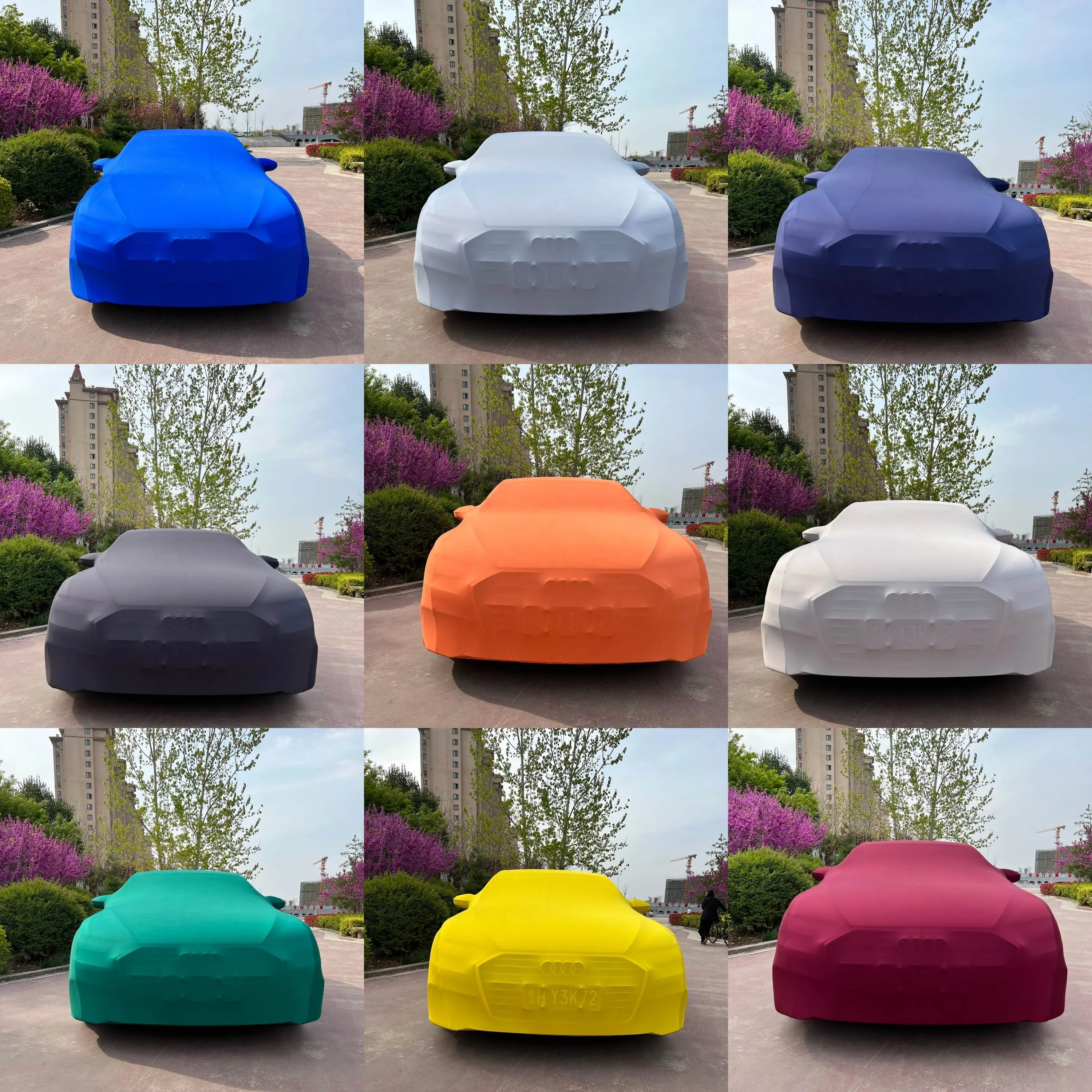 Chinese suppliers customize scratch proof soft velvet elastic stretch indoor car body cover for car exhibition