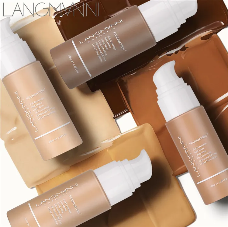 Hot Popular Face Full Coverage Concealing Foundation Matte Tonal Base Liquid Cosmetics Foundation