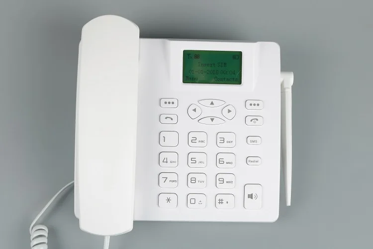 Черный и белый фиксированный беспроводной Настольный телефон с sim-картой