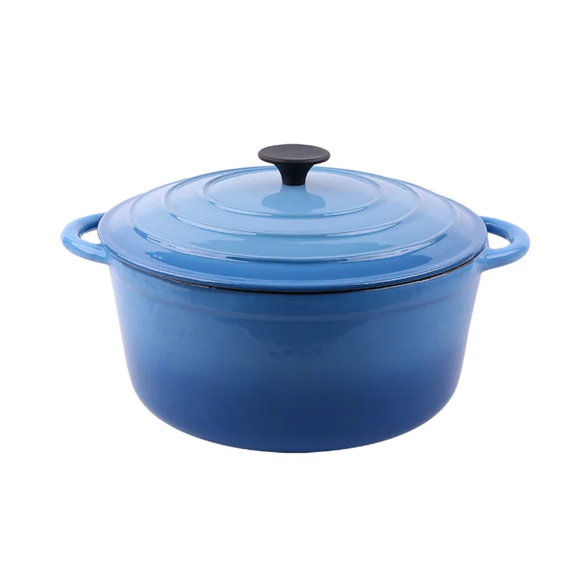Wholesale custom Logo kitchenware white enamel cast iron pot non stick cast iron enamel pot stew pot