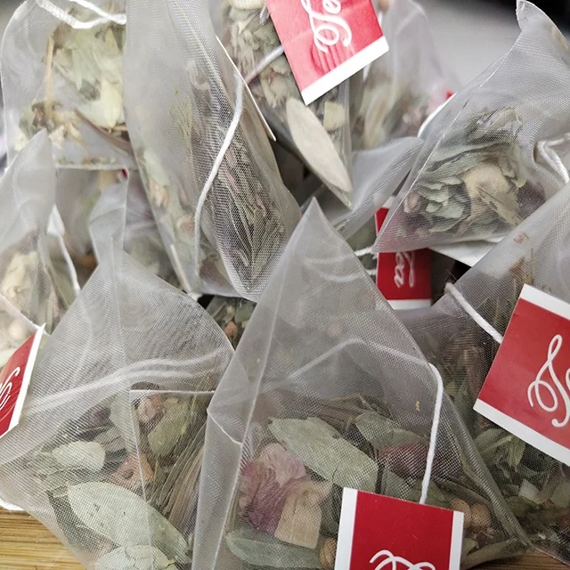 Herbal Organic Private Label Detox And Energy Tea TGA Approval Triangular Nylon Tea Bag Wholesale